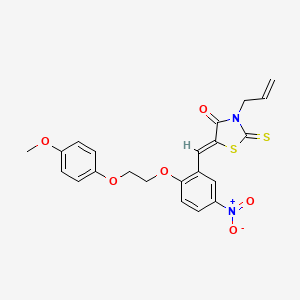 molecular formula C22H20N2O6S2 B5909735 3-allyl-5-{2-[2-(4-methoxyphenoxy)ethoxy]-5-nitrobenzylidene}-2-thioxo-1,3-thiazolidin-4-one 