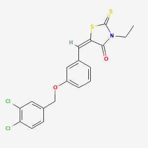 molecular formula C19H15Cl2NO2S2 B5909737 5-{3-[(3,4-dichlorobenzyl)oxy]benzylidene}-3-ethyl-2-thioxo-1,3-thiazolidin-4-one 