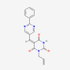 molecular formula C18H14N4O3 B5909743 1-allyl-5-[(2-phenyl-5-pyrimidinyl)methylene]-2,4,6(1H,3H,5H)-pyrimidinetrione 