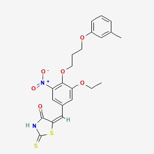 molecular formula C22H22N2O6S2 B5909748 5-{3-ethoxy-4-[3-(3-methylphenoxy)propoxy]-5-nitrobenzylidene}-2-thioxo-1,3-thiazolidin-4-one 