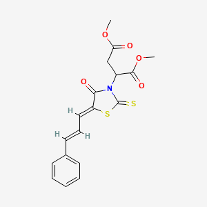 molecular formula C18H17NO5S2 B5909761 dimethyl 2-[4-oxo-5-(3-phenyl-2-propen-1-ylidene)-2-thioxo-1,3-thiazolidin-3-yl]succinate 