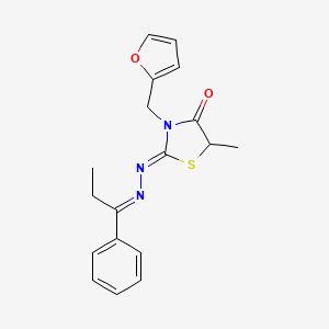 molecular formula C18H19N3O2S B5909783 3-(2-furylmethyl)-5-methyl-1,3-thiazolidine-2,4-dione 2-[(1-phenylpropylidene)hydrazone] 