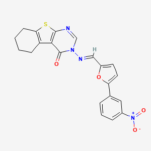 3-({[5-(3-nitrophenyl)-2-furyl]methylene}amino)-5,6,7,8-tetrahydro[1]benzothieno[2,3-d]pyrimidin-4(3H)-one