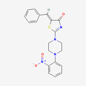 molecular formula C20H18N4O3S B5909805 5-benzylidene-2-[4-(2-nitrophenyl)-1-piperazinyl]-1,3-thiazol-4(5H)-one 