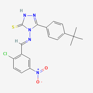 molecular formula C19H18ClN5O2S B5909813 5-(4-tert-butylphenyl)-4-[(2-chloro-5-nitrobenzylidene)amino]-4H-1,2,4-triazole-3-thiol 
