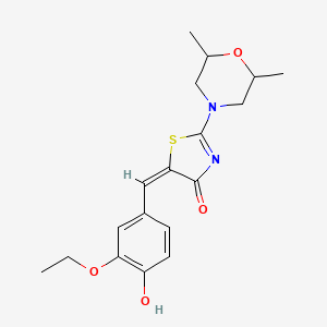 2-(2,6-dimethyl-4-morpholinyl)-5-(3-ethoxy-4-hydroxybenzylidene)-1,3-thiazol-4(5H)-one