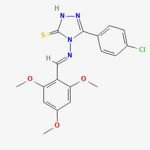 molecular formula C18H17ClN4O3S B5909831 5-(4-chlorophenyl)-4-[(2,4,6-trimethoxybenzylidene)amino]-4H-1,2,4-triazole-3-thiol 