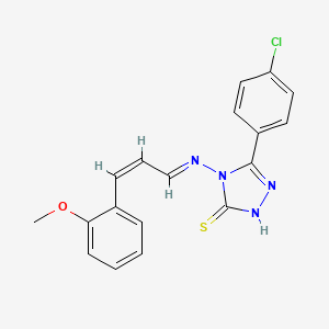 5-(4-chlorophenyl)-4-{[3-(2-methoxyphenyl)-2-propen-1-ylidene]amino}-4H-1,2,4-triazole-3-thiol