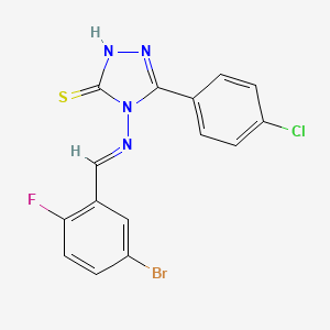molecular formula C15H9BrClFN4S B5909852 4-[(5-bromo-2-fluorobenzylidene)amino]-5-(4-chlorophenyl)-4H-1,2,4-triazole-3-thiol 