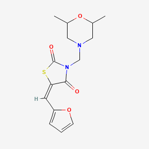 molecular formula C15H18N2O4S B5909861 3-[(2,6-dimethyl-4-morpholinyl)methyl]-5-(2-furylmethylene)-1,3-thiazolidine-2,4-dione 