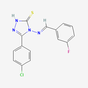 5-(4-chlorophenyl)-4-[(3-fluorobenzylidene)amino]-4H-1,2,4-triazole-3-thiol