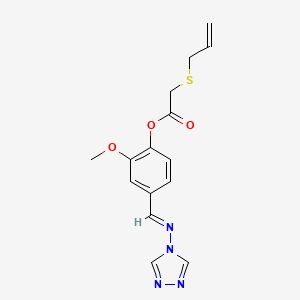 molecular formula C15H16N4O3S B5909868 2-methoxy-4-[(4H-1,2,4-triazol-4-ylimino)methyl]phenyl (allylthio)acetate 
