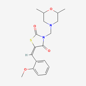 molecular formula C18H22N2O4S B5909887 3-[(2,6-dimethyl-4-morpholinyl)methyl]-5-(2-methoxybenzylidene)-1,3-thiazolidine-2,4-dione 