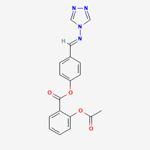 molecular formula C18H14N4O4 B5909892 4-[(4H-1,2,4-triazol-4-ylimino)methyl]phenyl 2-(acetyloxy)benzoate 