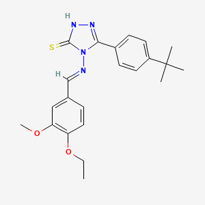 molecular formula C22H26N4O2S B5909902 5-(4-tert-butylphenyl)-4-[(4-ethoxy-3-methoxybenzylidene)amino]-4H-1,2,4-triazole-3-thiol 