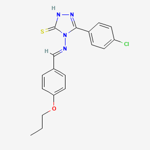 molecular formula C18H17ClN4OS B5909907 5-(4-chlorophenyl)-4-[(4-propoxybenzylidene)amino]-4H-1,2,4-triazole-3-thiol 