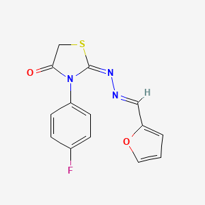 molecular formula C14H10FN3O2S B5909913 2-furaldehyde [3-(4-fluorophenyl)-4-oxo-1,3-thiazolidin-2-ylidene]hydrazone 