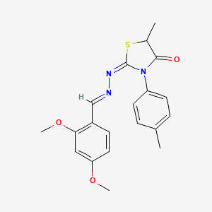 molecular formula C20H21N3O3S B5909914 2,4-dimethoxybenzaldehyde [5-methyl-3-(4-methylphenyl)-4-oxo-1,3-thiazolidin-2-ylidene]hydrazone 