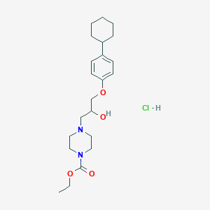 molecular formula C22H35ClN2O4 B5909923 ethyl 4-[3-(4-cyclohexylphenoxy)-2-hydroxypropyl]-1-piperazinecarboxylate hydrochloride 