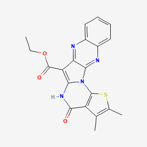 molecular formula C20H16N4O3S B5909940 ethyl 2,3-dimethyl-4-oxo-4,5-dihydrothieno[3'',2'':5',6']pyrimido[1',2':1,5]pyrrolo[2,3-b]quinoxaline-6-carboxylate 