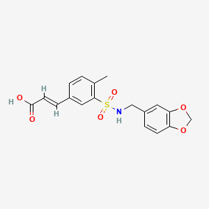 molecular formula C18H17NO6S B5909941 3-(3-{[(1,3-benzodioxol-5-ylmethyl)amino]sulfonyl}-4-methylphenyl)acrylic acid 