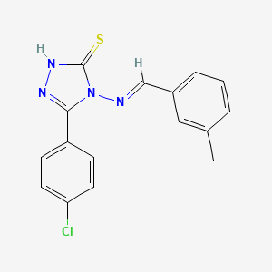 5-(4-chlorophenyl)-4-[(3-methylbenzylidene)amino]-4H-1,2,4-triazole-3-thiol