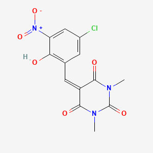 molecular formula C13H10ClN3O6 B5909950 5-(5-chloro-2-hydroxy-3-nitrobenzylidene)-1,3-dimethyl-2,4,6(1H,3H,5H)-pyrimidinetrione 