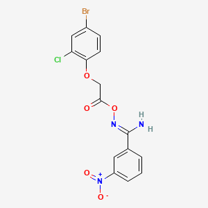N'-{[(4-bromo-2-chlorophenoxy)acetyl]oxy}-3-nitrobenzenecarboximidamide