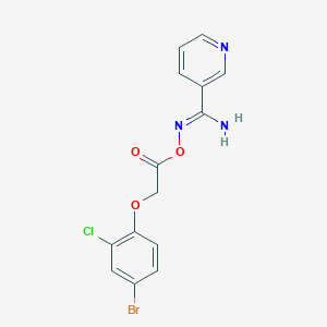 molecular formula C14H11BrClN3O3 B5909964 N'-{[2-(4-bromo-2-chlorophenoxy)acetyl]oxy}-3-pyridinecarboximidamide 