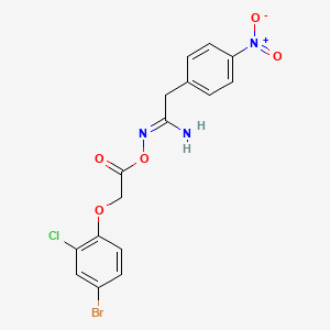 molecular formula C16H13BrClN3O5 B5909986 N'-{[(4-bromo-2-chlorophenoxy)acetyl]oxy}-2-(4-nitrophenyl)ethanimidamide 
