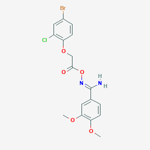 N'-{[(4-bromo-2-chlorophenoxy)acetyl]oxy}-3,4-dimethoxybenzenecarboximidamide