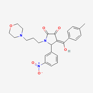 molecular formula C25H27N3O6 B5909999 3-hydroxy-4-(4-methylbenzoyl)-1-[3-(4-morpholinyl)propyl]-5-(3-nitrophenyl)-1,5-dihydro-2H-pyrrol-2-one 