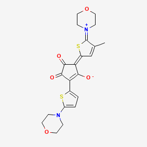 molecular formula C22H22N2O5S2 B591001 (5Z)-5-(4-methyl-5-morpholin-4-ium-4-ylidenethiophen-2-ylidene)-2-(5-morpholin-4-ylthiophen-2-yl)-3,4-dioxocyclopenten-1-olate CAS No. 139255-43-9