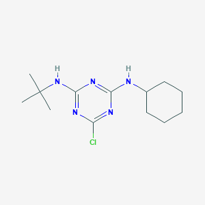 molecular formula C13H22ClN5 B5910018 N-(tert-butyl)-6-chloro-N'-cyclohexyl-1,3,5-triazine-2,4-diamine 