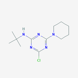 molecular formula C12H20ClN5 B5910020 N-(tert-butyl)-4-chloro-6-(1-piperidinyl)-1,3,5-triazin-2-amine 
