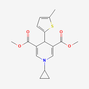molecular formula C17H19NO4S B5910024 dimethyl 1-cyclopropyl-4-(5-methyl-2-thienyl)-1,4-dihydro-3,5-pyridinedicarboxylate 
