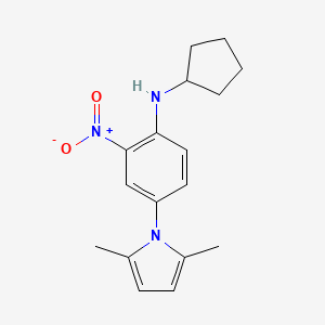 molecular formula C17H21N3O2 B5910032 N-cyclopentyl-4-(2,5-dimethyl-1H-pyrrol-1-yl)-2-nitroaniline 