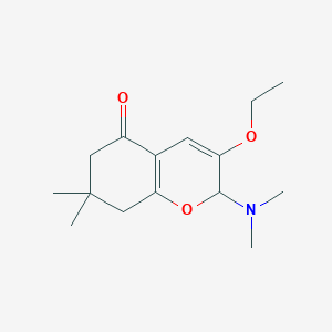 molecular formula C15H23NO3 B5910045 2-(dimethylamino)-3-ethoxy-7,7-dimethyl-2,6,7,8-tetrahydro-5H-chromen-5-one 