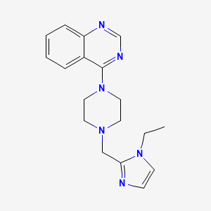 molecular formula C18H22N6 B5910063 4-{4-[(1-ethyl-1H-imidazol-2-yl)methyl]-1-piperazinyl}quinazoline 