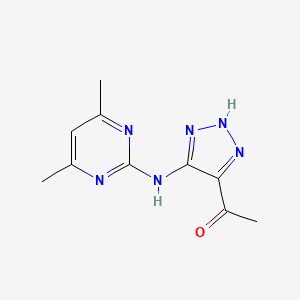 molecular formula C10H12N6O B5910075 1-{5-[(4,6-dimethyl-2-pyrimidinyl)amino]-1H-1,2,3-triazol-4-yl}ethanone 