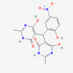 molecular formula C17H15N5O7 B5910092 5,5'-[(2-hydroxy-5-nitrophenyl)methylene]bis(2-methyl-4,6-pyrimidinediol) 