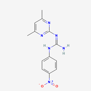 molecular formula C13H14N6O2 B5910118 N-(4,6-dimethyl-2-pyrimidinyl)-N'-(4-nitrophenyl)guanidine 