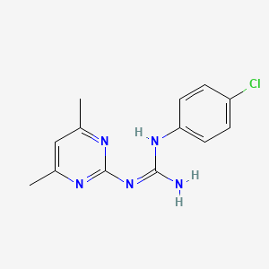 molecular formula C13H14ClN5 B5910135 N-(4-chlorophenyl)-N'-(4,6-dimethyl-2-pyrimidinyl)guanidine 