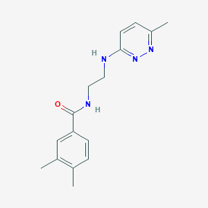 molecular formula C16H20N4O B5910142 3,4-dimethyl-N-{2-[(6-methyl-3-pyridazinyl)amino]ethyl}benzamide 