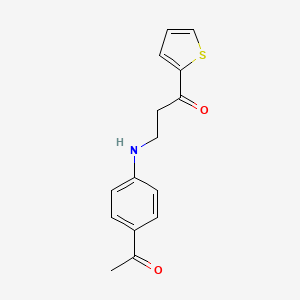 molecular formula C15H15NO2S B5910148 3-[(4-acetylphenyl)amino]-1-(2-thienyl)-1-propanone 