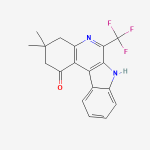 molecular formula C18H15F3N2O B5910154 3,3-二甲基-6-(三氟甲基)-2,3,4,7-四氢-1H-吲哚[2,3-c]喹啉-1-酮 