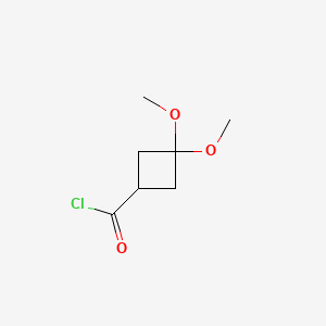 molecular formula C7H11ClO3 B591019 3,3-Dimethoxycyclobutane-1-carbonyl chloride CAS No. 130233-76-0