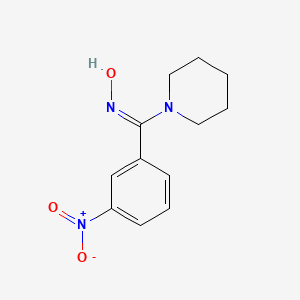 molecular formula C12H15N3O3 B5910222 N-hydroxy-1-(3-nitrophenyl)-1-(1-piperidinyl)methanimine 