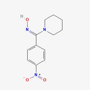 molecular formula C12H15N3O3 B5910228 N-hydroxy-1-(4-nitrophenyl)-1-(1-piperidinyl)methanimine 