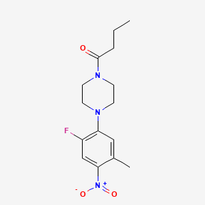 molecular formula C15H20FN3O3 B5910260 1-butyryl-4-(2-fluoro-5-methyl-4-nitrophenyl)piperazine 